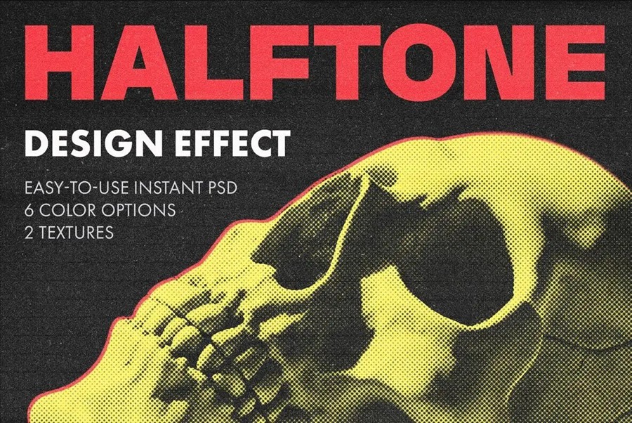 复古半色调riso打印复印照片效果ps特效滤镜样机 Halftone Design Effect 插件预设 sucaiwan.com