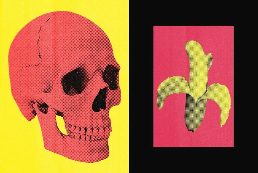 复古半色调riso打印复印照片效果ps特效滤镜样机 Halftone Design Effect 插件预设 sucaiwan.com