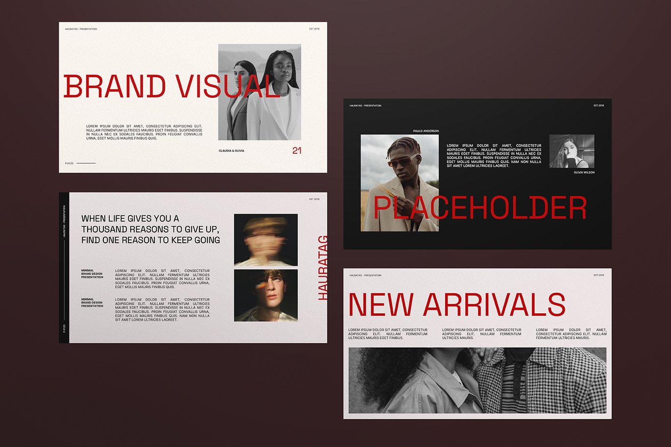 现代优雅品牌营销策划演示文稿设计ppt模版 Hauratag Powerpoint Presentation 幻灯图表 sucaiwan.com