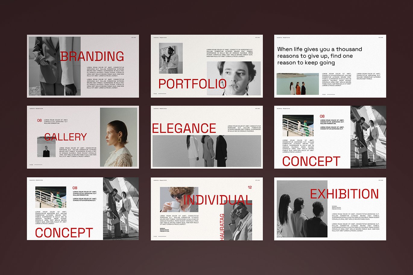 现代优雅品牌营销策划演示文稿设计ppt模版 Hauratag Powerpoint Presentation 幻灯图表 sucaiwan.com