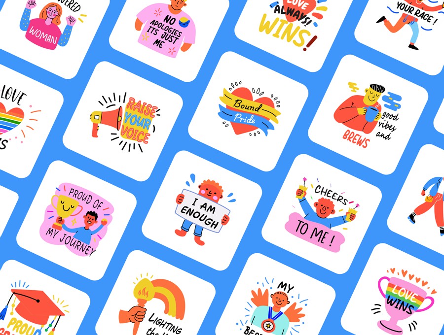80款可爱卡通趣味奖励激励胜利庆祝手绘矢量插图插画标签贴纸设计Ai/Figma/Png格式素材 Pride Stickers Collection 图片素材 第7张-素材湾丨精选海外优质设计素材资源 80款可爱卡通趣味奖励激励胜利庆祝手绘矢量插图插画标签贴纸设计Ai/Figma/Png格式素材 Pride Stickers Collection 图片素材 sucaiwan.com