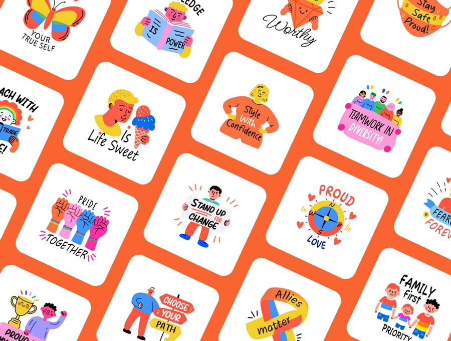 80款可爱卡通趣味奖励激励胜利庆祝手绘矢量插图插画标签贴纸设计Ai/Figma/Png格式素材 Pride Stickers Collection 图片素材 第6张-素材湾丨精选海外优质设计素材资源 80款可爱卡通趣味奖励激励胜利庆祝手绘矢量插图插画标签贴纸设计Ai/Figma/Png格式素材 Pride Stickers Collection 图片素材 sucaiwan.com