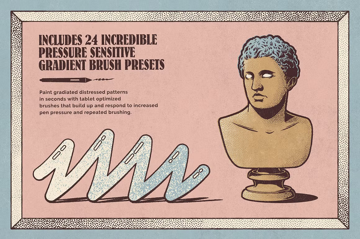 60+复古磨损波点半调颗粒绘画无缝图案矢量纹理肌理PS笔刷预设套装Lithotone for Photoshop 笔刷资源 第7张-素材湾丨精选海外优质设计素材资源 60+复古磨损波点半调颗粒绘画无缝图案矢量纹理肌理PS笔刷预设套装Lithotone for Photoshop 笔刷资源 sucaiwan.com