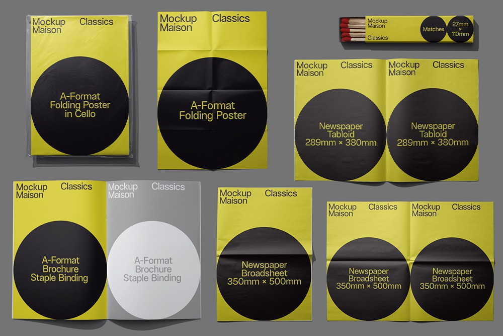 10款质感VI品牌传单海报折页火柴盒杂志书籍报纸设计展示PSD样机套装Classics 2 Collection Vol.03 样机素材 sucaiwan.com