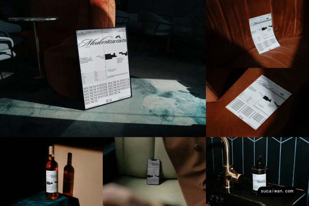 11款国外小众海报相框红酒瓶报纸名片VI设计展示PS贴图样机模板素材 Bendito Mockup – Modern Standards Branding Mockup Vol 1 样机素材 sucaiwan.com