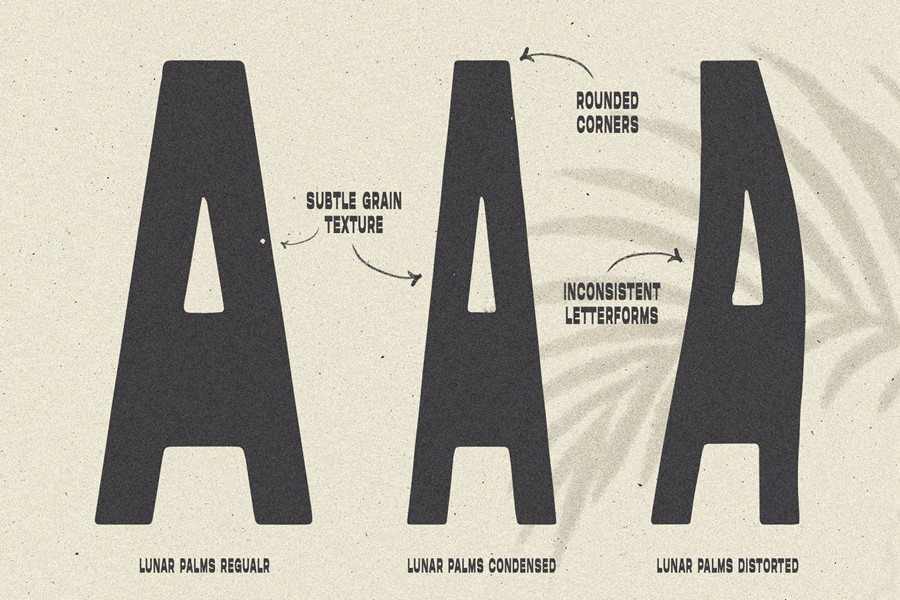 LUNAR PALMS Font 一种完全独特自定义手绘复古标志大写+数字字体 设计素材 sucaiwan.com