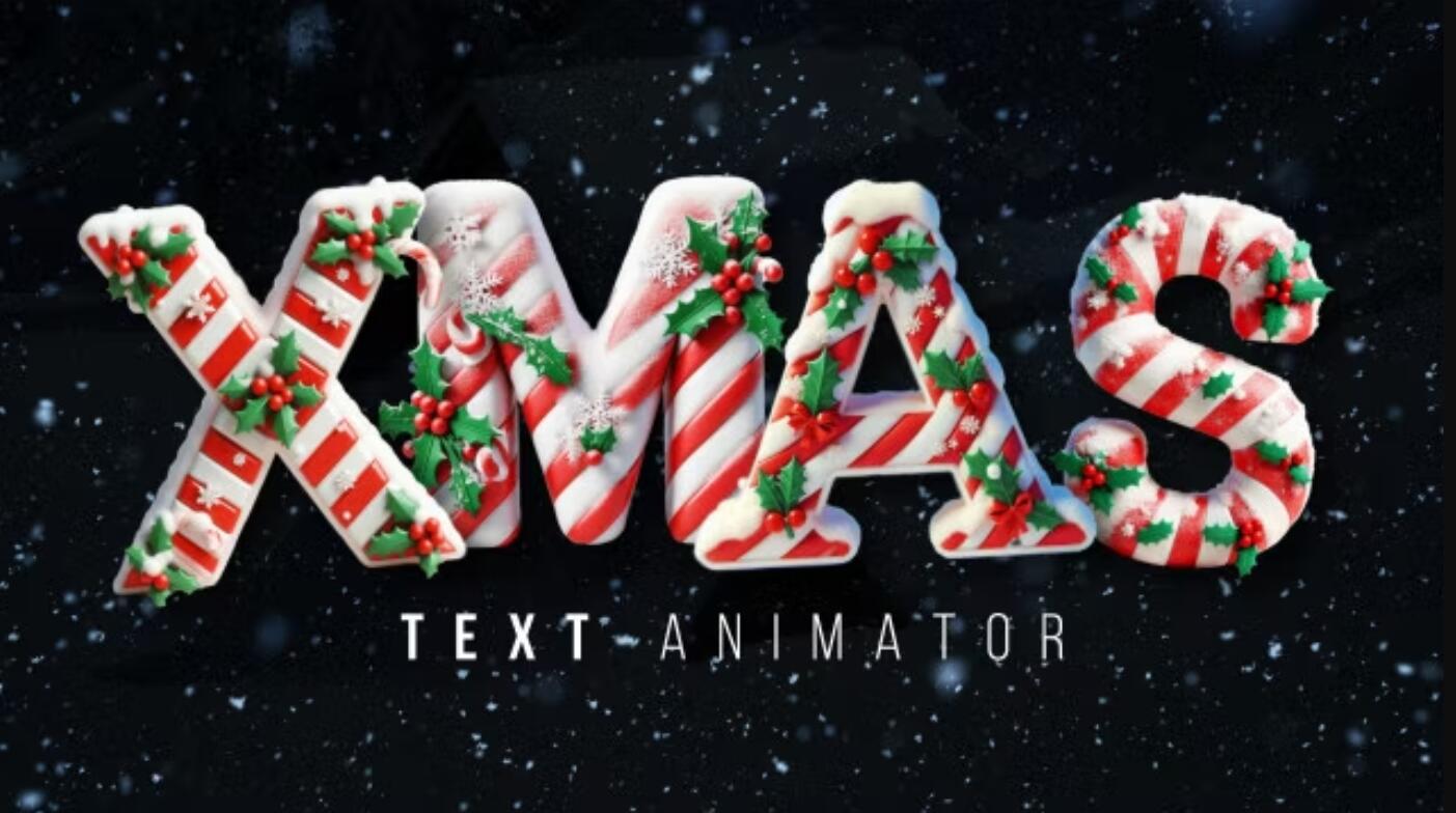 达芬奇预设：圣诞节风格英文字母生成器 可更换颜色 , sucaiwan.com