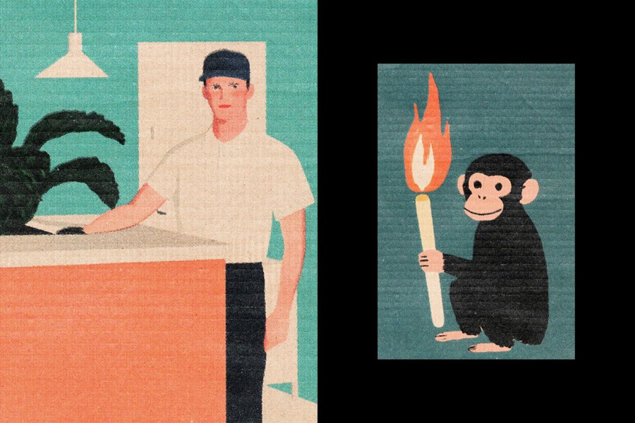 复古卡通漫画riso打印复印照片效果ps特效滤镜样机 Matchbook Retro Printer Effect 插件预设 sucaiwan.com