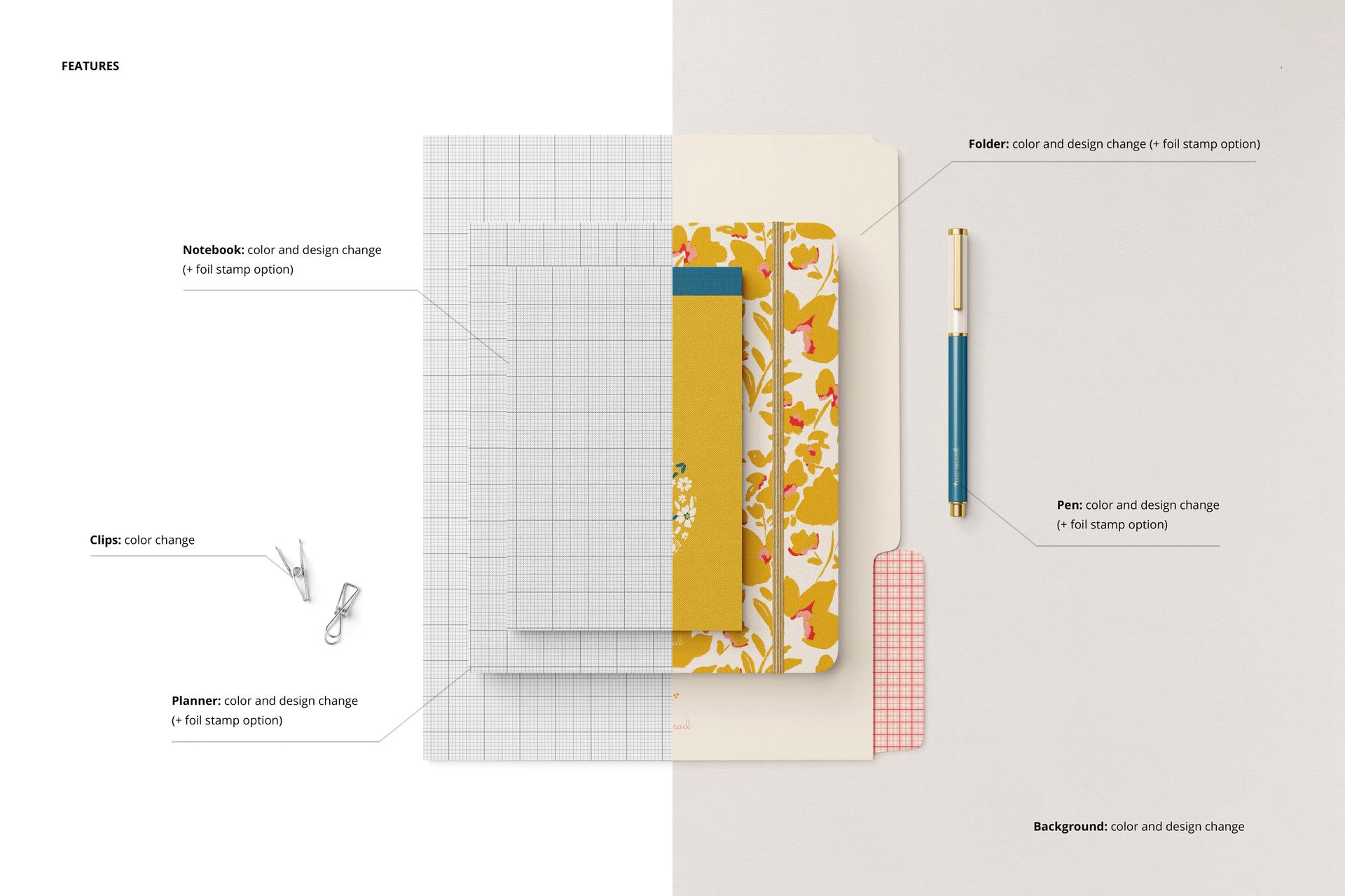 5款逼真办公文具笔记本钢笔文件夹Vi设计展示PS贴图样机模板素材 Stationery Set Mockup Set v.1 , 第3张-素材湾丨精选海外优质设计素材资源 5款逼真办公文具笔记本钢笔文件夹Vi设计展示PS贴图样机模板素材 Stationery Set Mockup Set v.1 , sucaiwan.com