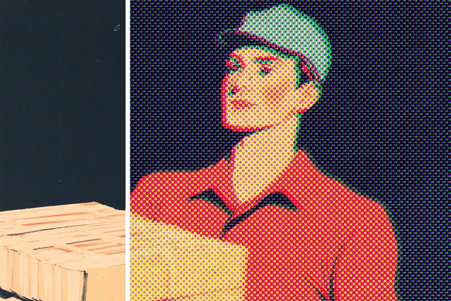 复古半调波点波普颗粒打印印刷纸张肌理叠加PSD特效样机Halftone Retro Print Effect 插件预设 sucaiwan.com