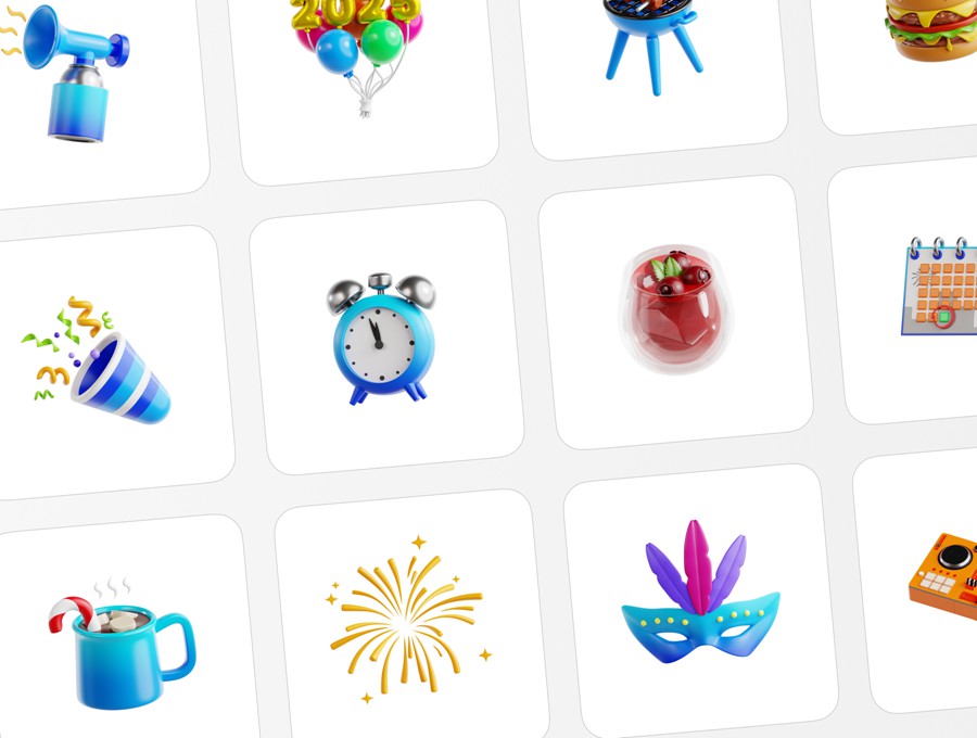 30款3D趣味2025新年跨年庆祝icon图标PNG插画插图Blender模型设计套装New Year 2025 3D Illustration 图标素材 第5张-素材湾丨精选海外优质设计素材资源 30款3D趣味2025新年跨年庆祝icon图标PNG插画插图Blender模型设计套装New Year 2025 3D Illustration 图标素材 sucaiwan.com