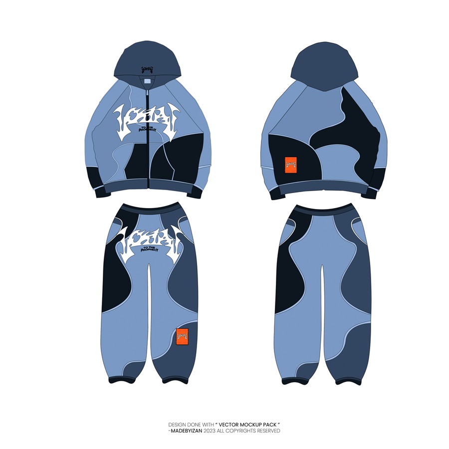 多功能短袖T恤连帽卫衣裤子帽子包服装印花设计展示矢量AI样机套装Madebyizan – Vector Mockup Pack (+100) 样机素材 sucaiwan.com