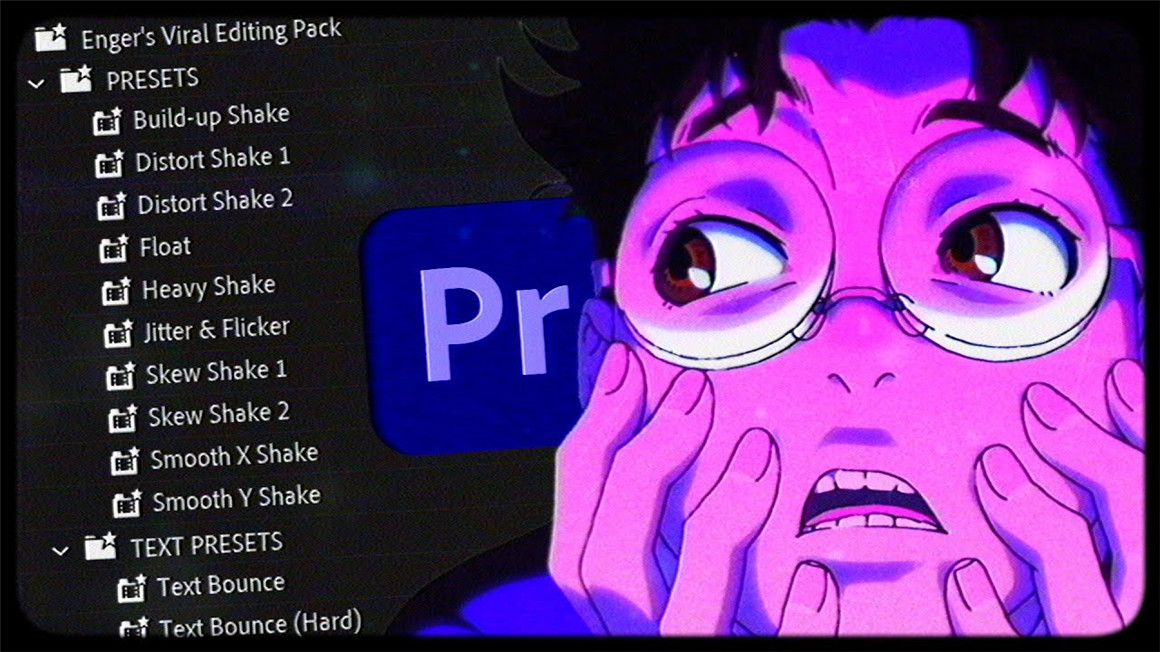 PR模板/预设：全新AMV动漫剪辑画面扭曲摇晃抖动闪烁文字效果包+项目文件 , sucaiwan.com