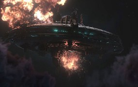 Houdini+Nuke科幻宇宙飞船灯光场爆炸云层景特效合成教程 中文字幕 The Mothership – Lighting & Compositing in Houdini, Arnold & Nuke