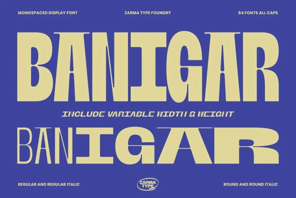 现代实验性徽标Logo标题设计时尚前卫无衬PSAI线大写英文字体安装包 Banigar Font 设计素材 第1张-素材湾丨精选海外优质设计素材资源 现代实验性徽标Logo标题设计时尚前卫无衬PSAI线大写英文字体安装包 Banigar Font 设计素材 sucaiwan.com