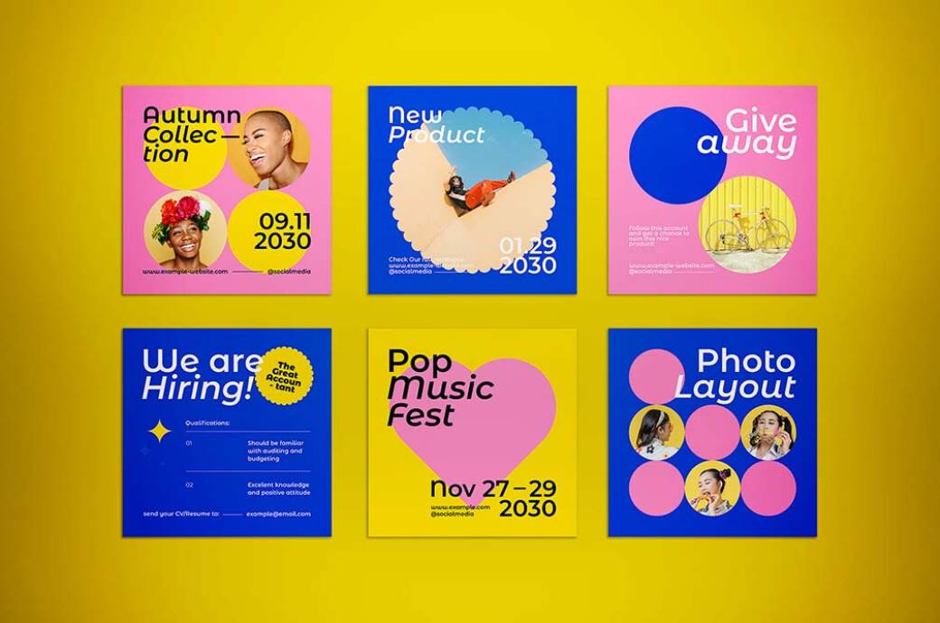 12组炫彩品牌推广公众号推文电商海报设计PSD/AI模板素材 Geometric Shapes Social Media Templates 图片素材 第2张-素材湾丨精选海外优质设计素材资源 12组炫彩品牌推广公众号推文电商海报设计PSD/AI模板素材 Geometric Shapes Social Media Templates 图片素材 sucaiwan.com