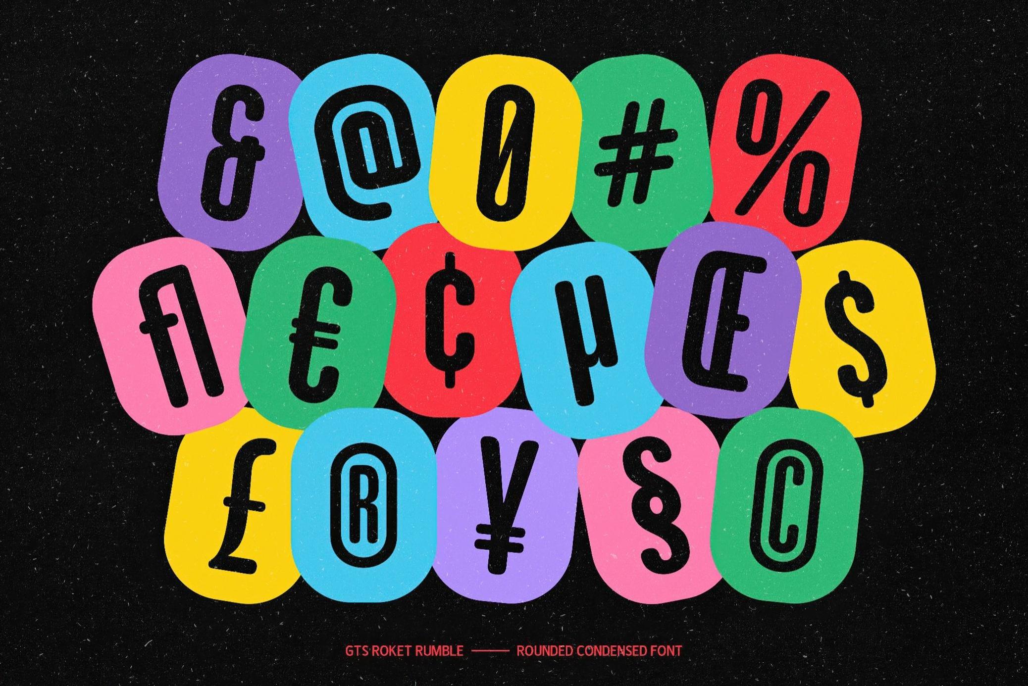 复古霓虹灯效果游戏海报徽标设计无衬线英文字体安装包 GTS Rocket Rumble — Retro Condensed Font 设计素材 sucaiwan.com