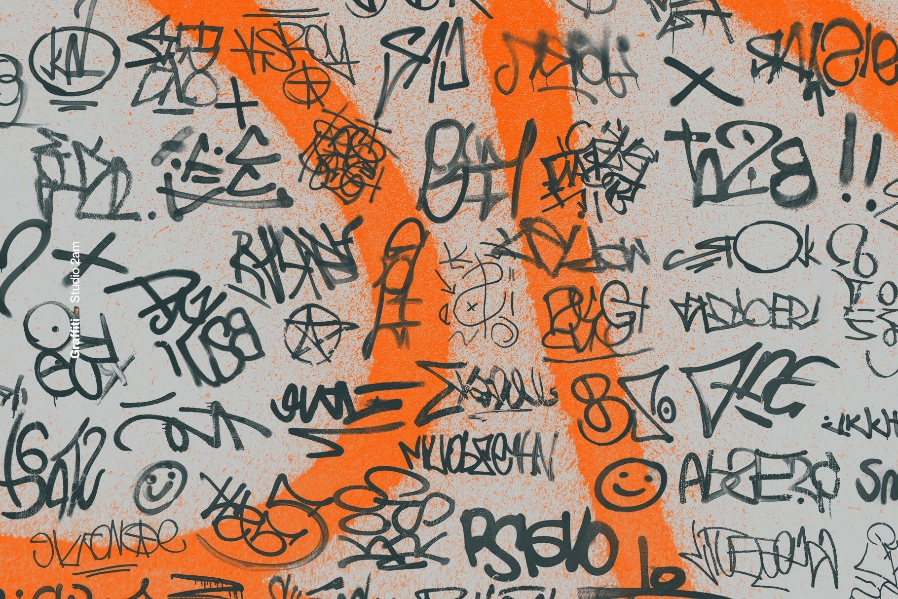 Graffiti - 75 Grunge Spray Textures 70多种涂鸦标记背景照片海报设计PNG透明叠加层 图片素材 sucaiwan.com