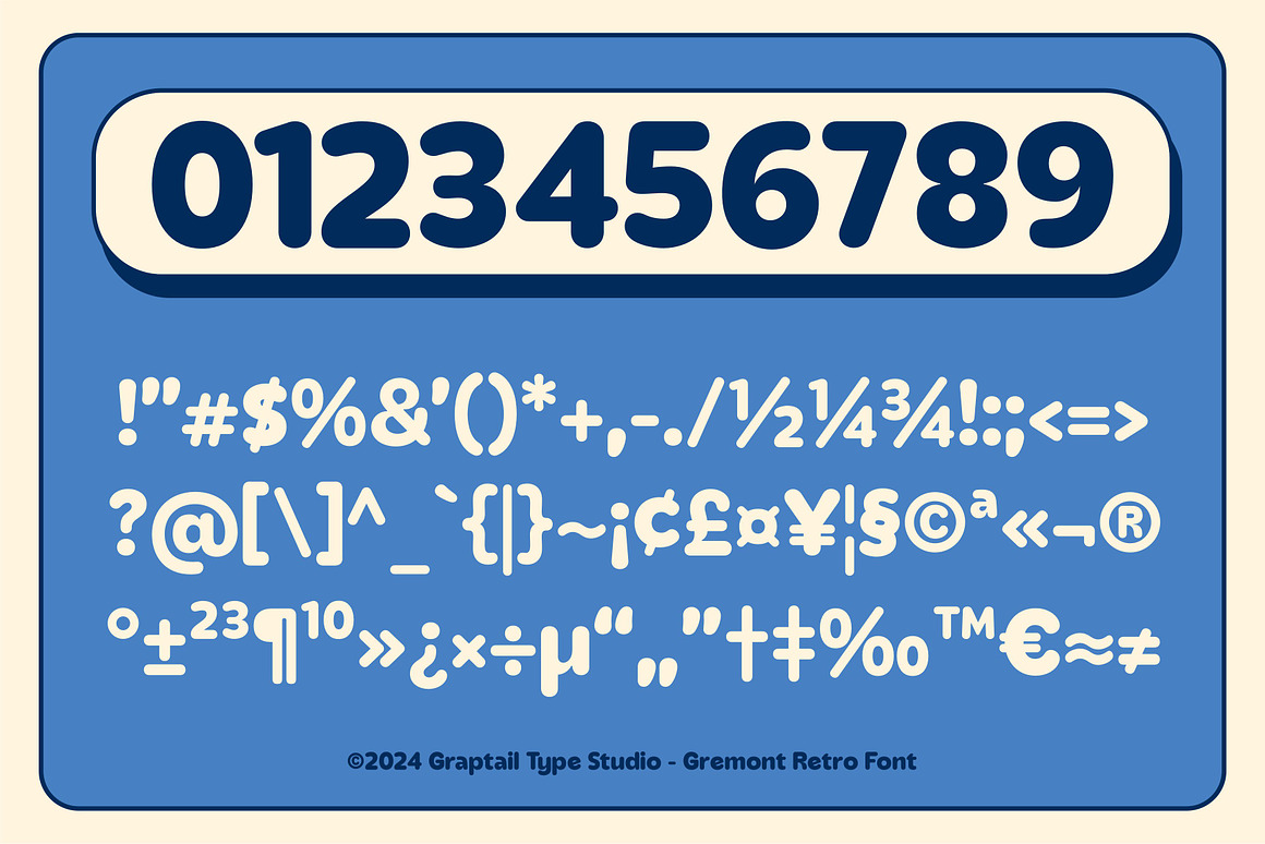 复古趣味卡通圆润70年代老式标题排版英文西文无衬线字体Gremont — Rounded Font 设计素材 sucaiwan.com