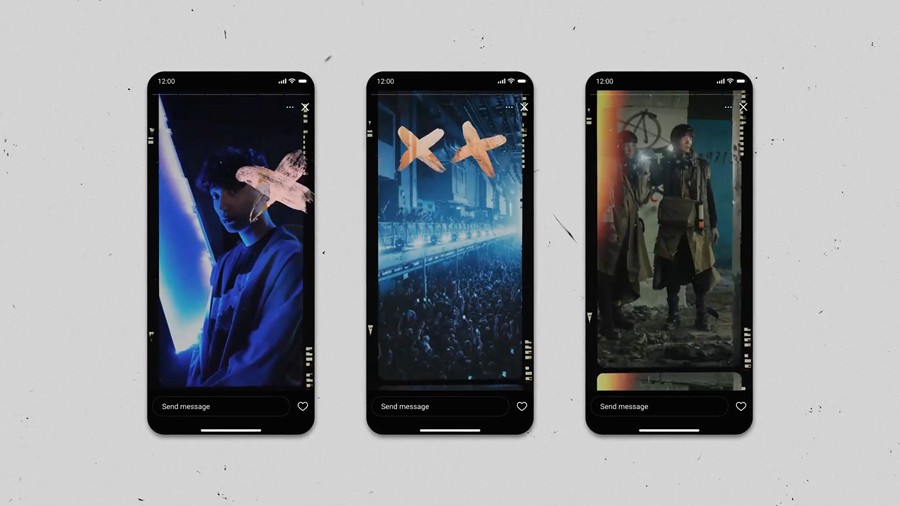 复古时尚粗糙胶片风格竖屏设计抖音/ins手机视频动画AE模板 影视音频 sucaiwan.com