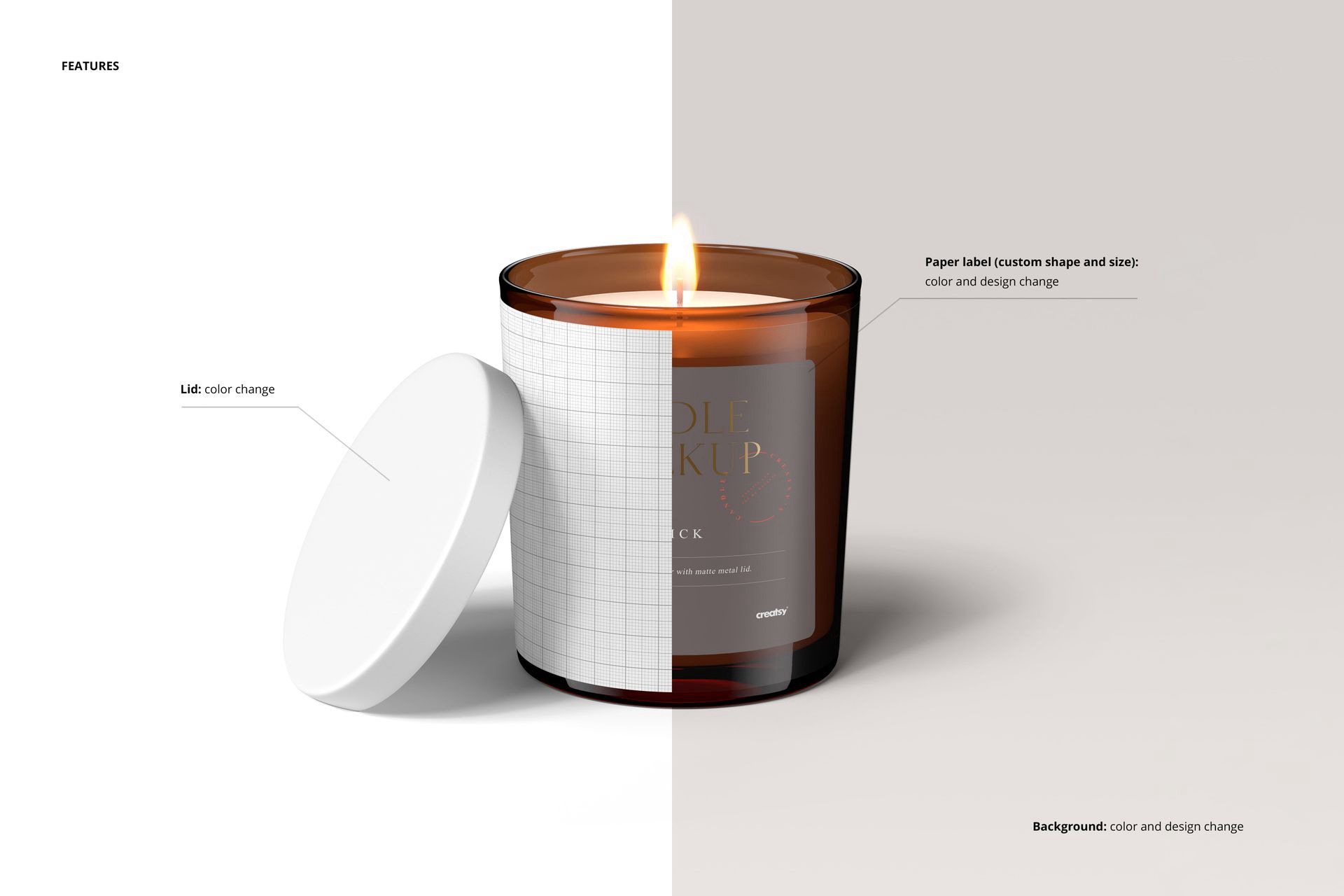 5款时尚逼真香薰蜡烛玻璃杯包装瓶设计展示PS贴图样机模板素材 Amber Glass Jar Candle Mockup Set , 第3张-素材湾丨精选海外优质设计素材资源 5款时尚逼真香薰蜡烛玻璃杯包装瓶设计展示PS贴图样机模板素材 Amber Glass Jar Candle Mockup Set , sucaiwan.com