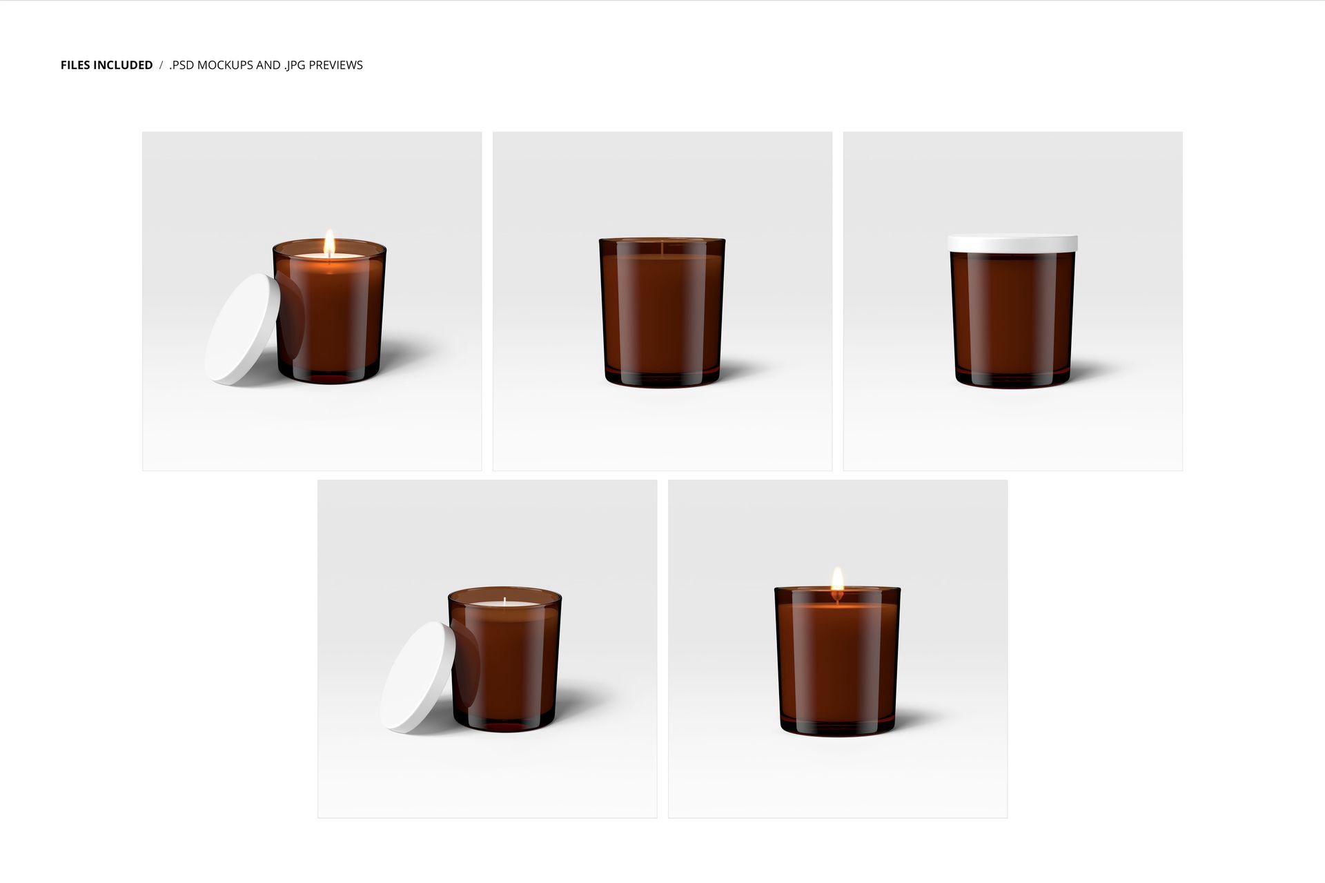 5款时尚逼真香薰蜡烛玻璃杯包装瓶设计展示PS贴图样机模板素材 Amber Glass Jar Candle Mockup Set , 第2张-素材湾丨精选海外优质设计素材资源 5款时尚逼真香薰蜡烛玻璃杯包装瓶设计展示PS贴图样机模板素材 Amber Glass Jar Candle Mockup Set , sucaiwan.com