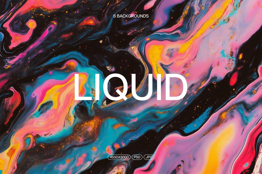 迷幻流体液体油漆多彩抽象艺术高清背景图片设计素材 Dark Liquid Backgrounds 图片素材 sucaiwan.com