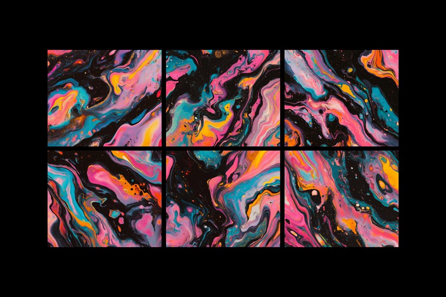 迷幻流体液体油漆多彩抽象艺术高清背景图片设计素材 Dark Liquid Backgrounds 图片素材 sucaiwan.com