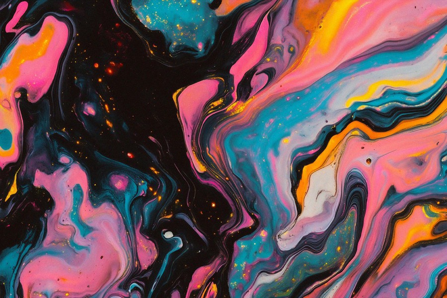 迷幻流体液体油漆多彩抽象艺术高清背景图片设计素材 Dark Liquid Backgrounds 图片素材 sucaiwan.com
