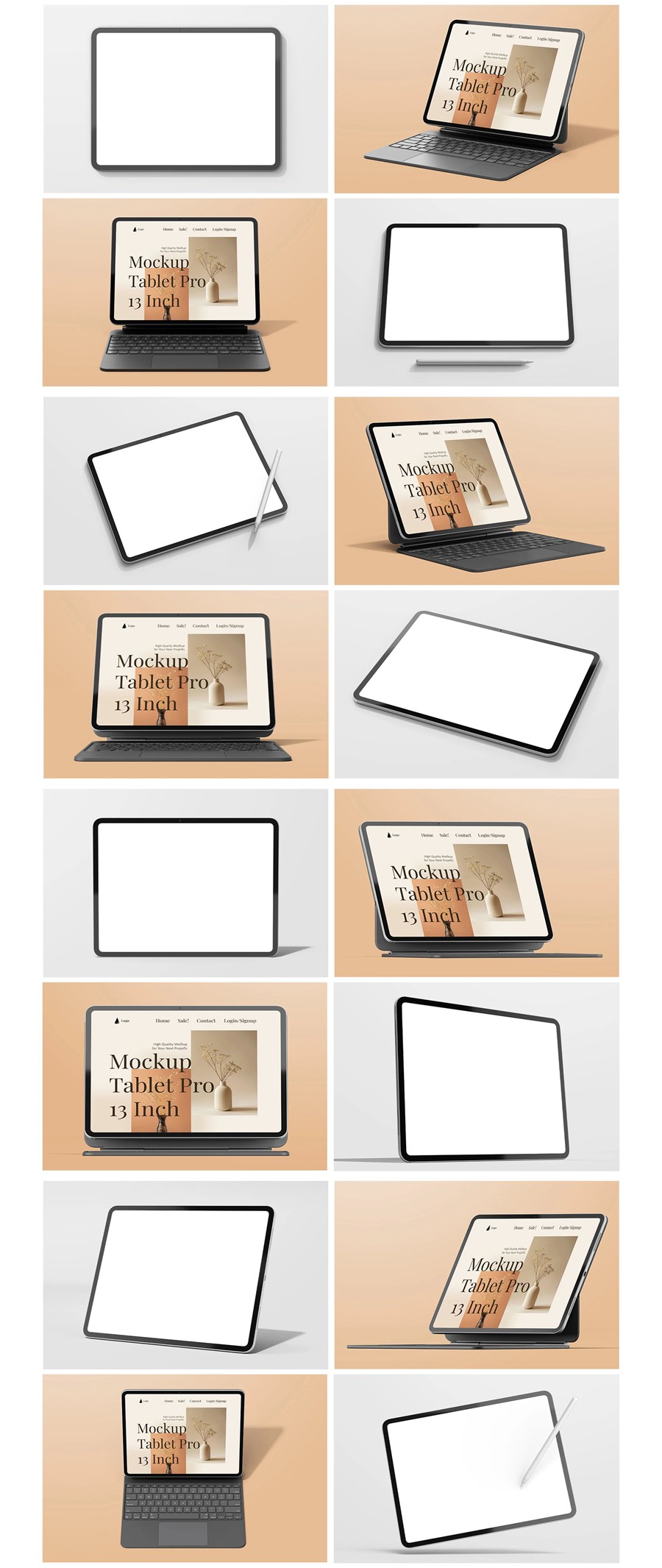 14款Ins风带键盘苹果iPad Pro M4平板电脑UI界面设计PS贴图样机模板 iPad Pro M4 13 Inch Display + Keyboard Pack 样机素材 第7张-素材湾丨精选海外优质设计素材资源 14款Ins风带键盘苹果iPad Pro M4平板电脑UI界面设计PS贴图样机模板 iPad Pro M4 13 Inch Display + Keyboard Pack 样机素材 sucaiwan.com