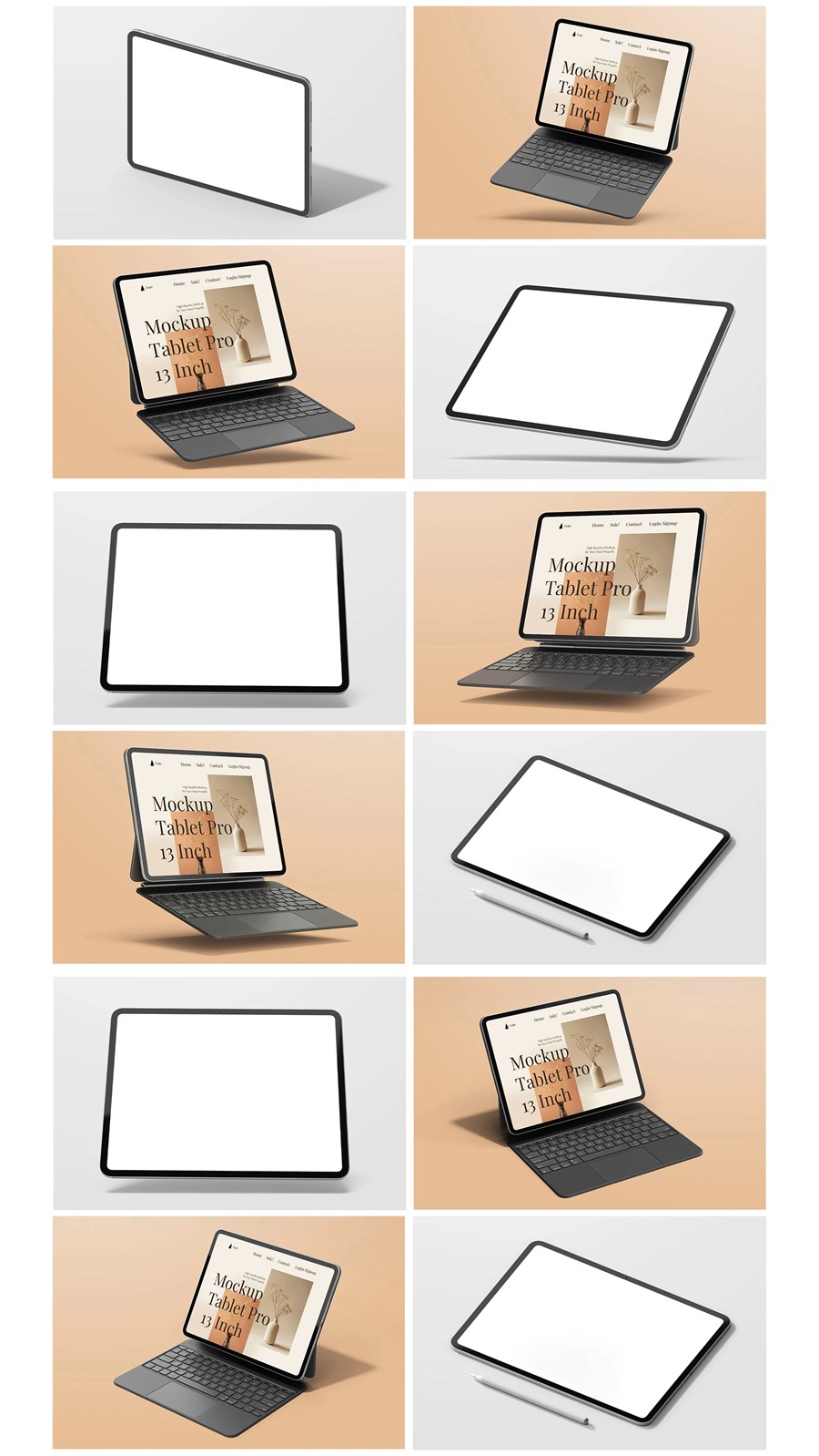 14款Ins风带键盘苹果iPad Pro M4平板电脑UI界面设计PS贴图样机模板 iPad Pro M4 13 Inch Display + Keyboard Pack 样机素材 第8张-素材湾丨精选海外优质设计素材资源 14款Ins风带键盘苹果iPad Pro M4平板电脑UI界面设计PS贴图样机模板 iPad Pro M4 13 Inch Display + Keyboard Pack 样机素材 sucaiwan.com