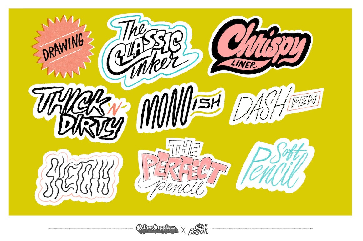 90年代复古半调颗粒勾线上色特效水墨铅笔钢笔专业手绘插画Procreate笔刷纸张肌理纹理设计套装RSCO and Chris Piascik The Chris Piascik Pack for Procreate , 第13张-素材湾丨精选海外优质设计素材资源 90年代复古半调颗粒勾线上色特效水墨铅笔钢笔专业手绘插画Procreate笔刷纸张肌理纹理设计套装RSCO and Chris Piascik The Chris Piascik Pack for Procreate , sucaiwan.com