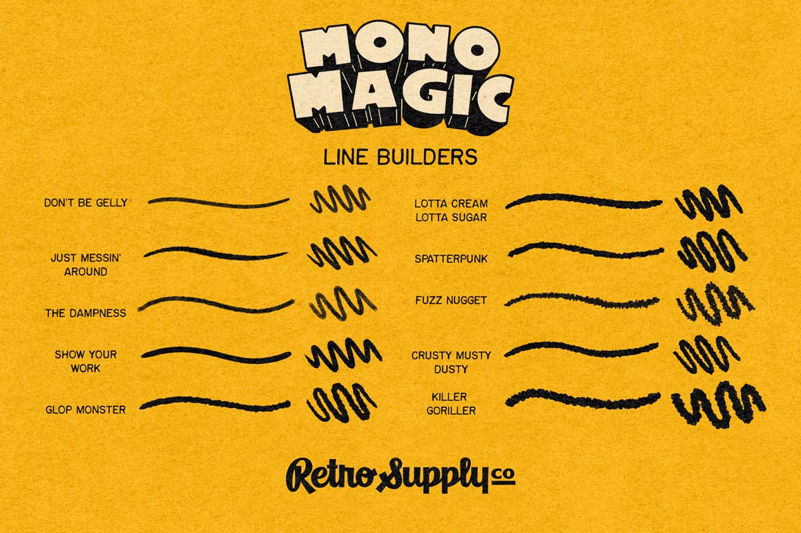 33款水墨线条颗粒半调绘画效果Procreate笔刷画笔设计素材 MonoMagic Inking Brushes for Procreate 笔刷资源 sucaiwan.com