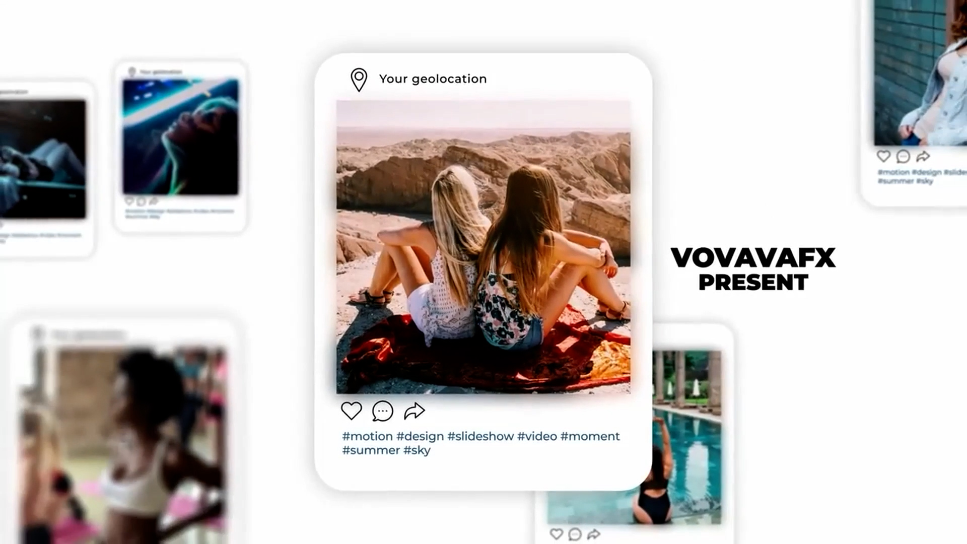 时尚ins旅拍视频照片展示幻灯片平滑视差景深动画效果AE模板 Photo Slideshow 影视音频 sucaiwan.com