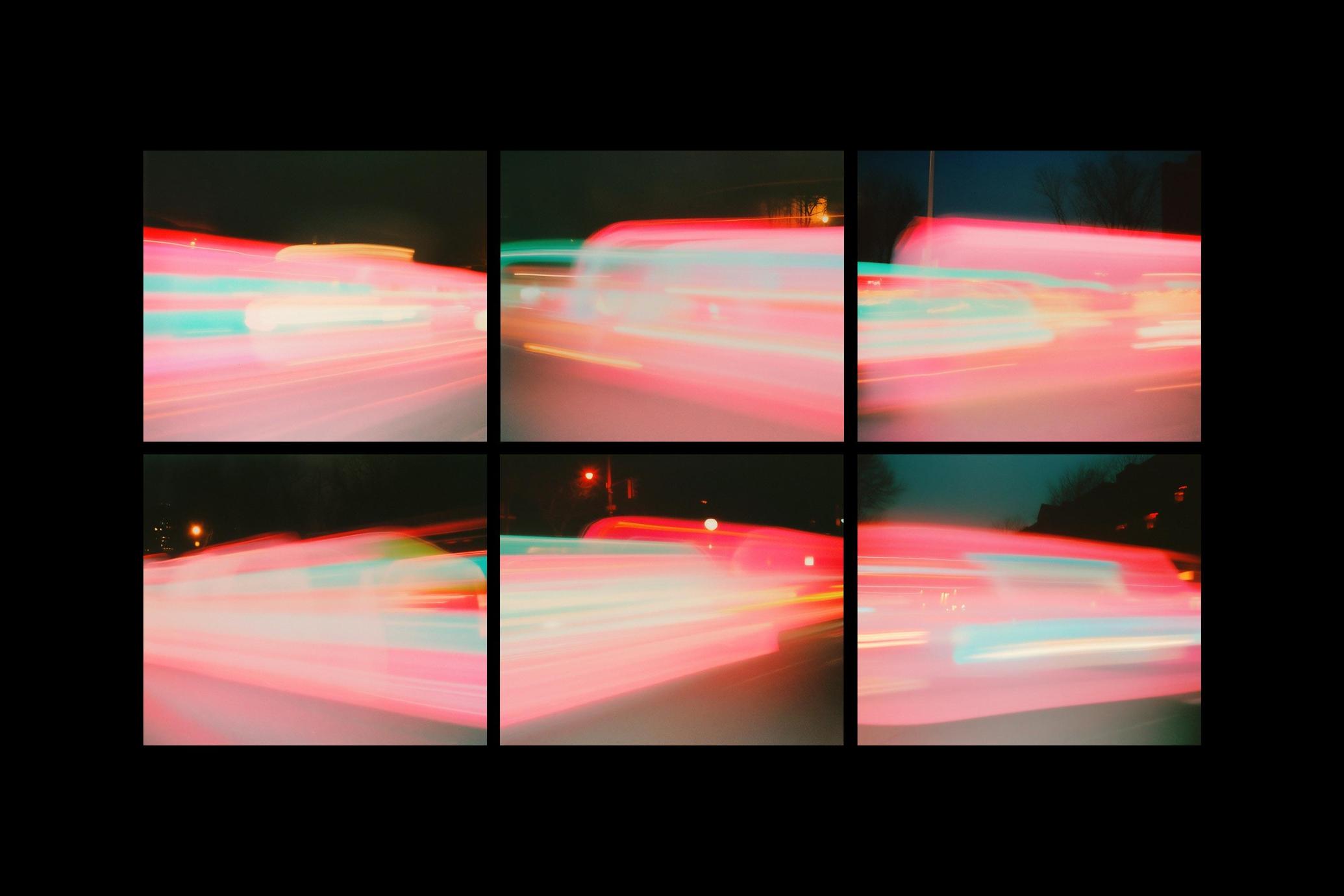 6款抽象艺术都市夜晚霓虹灯光运动模糊渐变背景壁纸图片设计套装Nostalgic Motion Backgrounds , sucaiwan.com