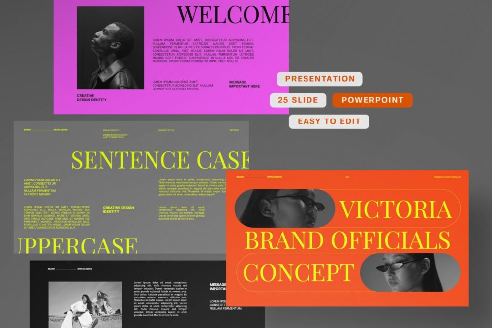 现代时尚品牌营销策划演示文稿设计ppt模版 Victoria Powerpoint Presentation 幻灯图表 sucaiwan.com