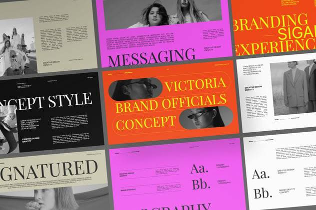 现代时尚品牌营销策划演示文稿设计ppt模版 Victoria Powerpoint Presentation 幻灯图表 sucaiwan.com