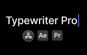 AE/PR/达芬奇模板:自动光标打字机文字标题移动效果动画模板预设