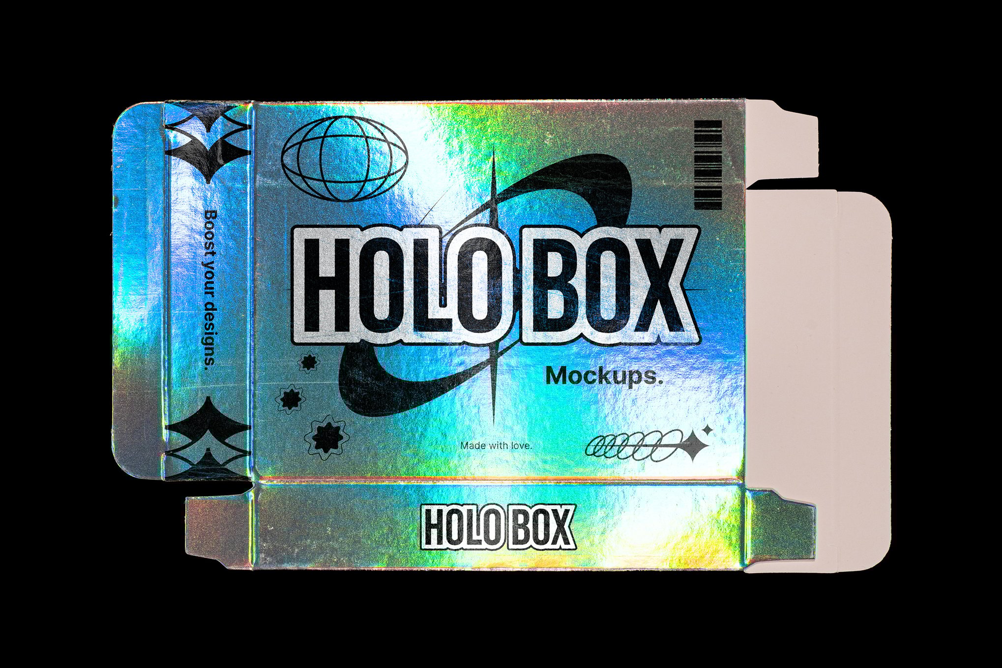 3款复古Y2K全息铝箔包装盒纸盒外观设计展示PSD样机Holographic Box – Mockup Pack , 第1张-素材湾丨精选海外优质设计素材资源 3款复古Y2K全息铝箔包装盒纸盒外观设计展示PSD样机Holographic Box – Mockup Pack , sucaiwan.com