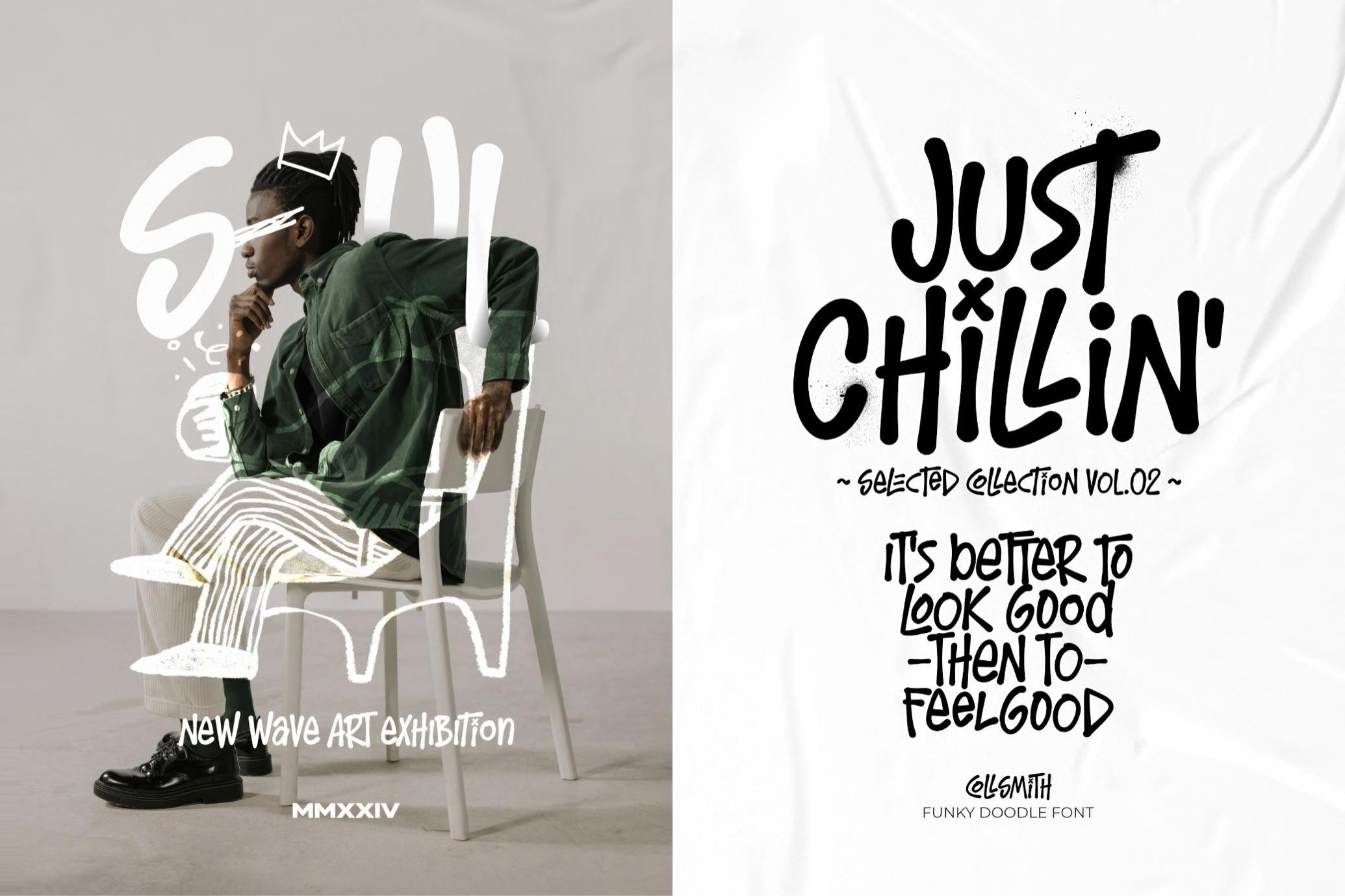 英文字体：复古马克笔真实笔迹墨迹涂改手写POP涂鸦艺术logo字体 Collsmith — Funky Doodle Font , sucaiwan.com