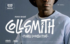 英文字体:复古马克笔真实笔迹墨迹涂改手写POP涂鸦艺术logo字体 Collsmith — Funky Doodle Font