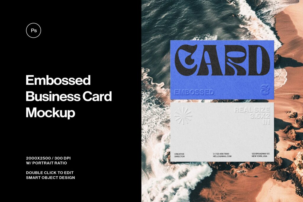 极简质感浮雕效果纸张卡片名片设计展示PSD样机Business Card Mockup , 第1张-素材湾丨精选海外优质设计素材资源 极简质感浮雕效果纸张卡片名片设计展示PSD样机Business Card Mockup , sucaiwan.com