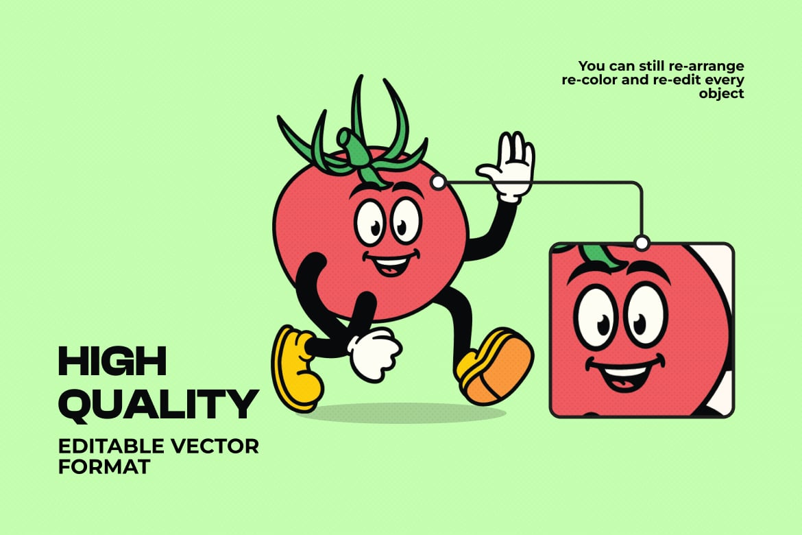 复古趣味卡通蔬菜人物AI矢量插画插图PNG设计元素Retro Mascot Vegetables Illustration , 第2张-素材湾丨精选海外优质设计素材资源 复古趣味卡通蔬菜人物AI矢量插画插图PNG设计元素Retro Mascot Vegetables Illustration , sucaiwan.com