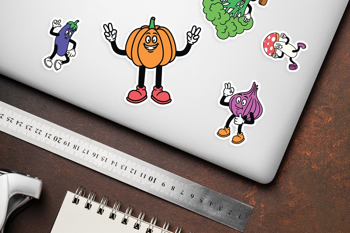 复古趣味卡通蔬菜人物AI矢量插画插图PNG设计元素Retro Mascot Vegetables Illustration , 第3张-素材湾丨精选海外优质设计素材资源 复古趣味卡通蔬菜人物AI矢量插画插图PNG设计元素Retro Mascot Vegetables Illustration , sucaiwan.com