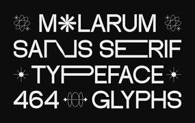现代极简美学几何水墨补偿无衬线西文排版标题英文字体Molarum – A Modern Sans Serif