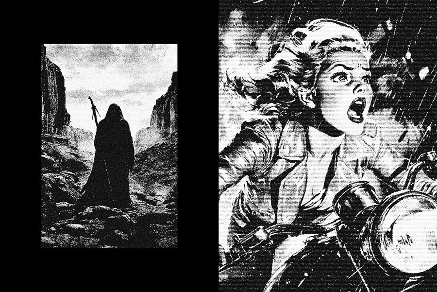 2款复古黑色颗粒噪点打印印刷照片图片叠加滤镜PSD特效样机Retro Noir Print Photo Effect 插件预设 第4张-素材湾丨精选海外优质设计素材资源 2款复古黑色颗粒噪点打印印刷照片图片叠加滤镜PSD特效样机Retro Noir Print Photo Effect 插件预设 sucaiwan.com