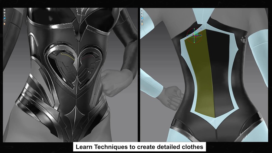 Zbrush/Substance Painter创建动漫角色盔甲衣服模型视频教程 HOW I CREATE ARMOR & CLOTHES with Marvelous Designer 设计教程 第5张-素材湾丨精选海外优质设计素材资源 Zbrush/Substance Painter创建动漫角色盔甲衣服模型视频教程 HOW I CREATE ARMOR & CLOTHES with Marvelous Designer 设计教程 sucaiwan.com