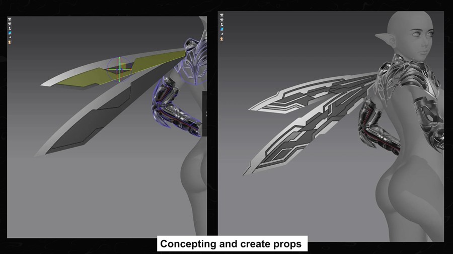 Zbrush/Substance Painter创建动漫角色盔甲衣服模型视频教程 HOW I CREATE ARMOR & CLOTHES with Marvelous Designer 设计教程 第10张-素材湾丨精选海外优质设计素材资源 Zbrush/Substance Painter创建动漫角色盔甲衣服模型视频教程 HOW I CREATE ARMOR & CLOTHES with Marvelous Designer 设计教程 sucaiwan.com