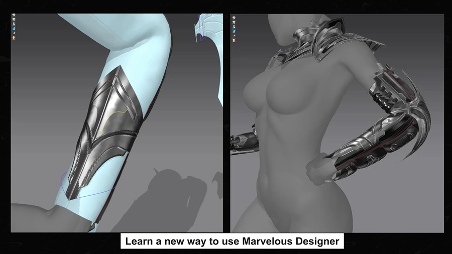 Zbrush/Substance Painter创建动漫角色盔甲衣服模型视频教程 HOW I CREATE ARMOR & CLOTHES with Marvelous Designer 设计教程 第11张-素材湾丨精选海外优质设计素材资源 Zbrush/Substance Painter创建动漫角色盔甲衣服模型视频教程 HOW I CREATE ARMOR & CLOTHES with Marvelous Designer 设计教程 sucaiwan.com