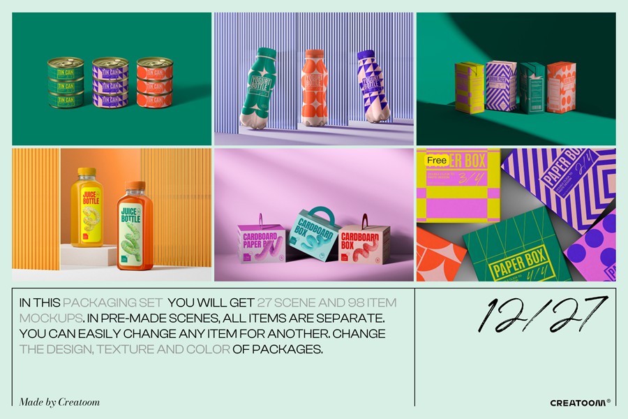 高级听装饮料利乐装果汁罐头食品酸奶冰淇淋纸盒易拉罐塑料瓶PSD样机 Mockup packaging set – part 2 样机素材 第4张-素材湾丨精选海外优质设计素材资源 高级听装饮料利乐装果汁罐头食品酸奶冰淇淋纸盒易拉罐塑料瓶PSD样机 Mockup packaging set – part 2 样机素材 sucaiwan.com